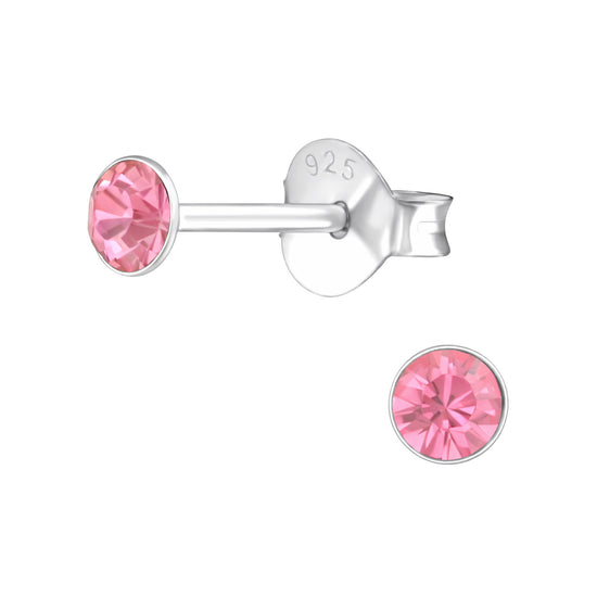3MM STUDS (10 shades) - 925 Sterling Silver Earrings