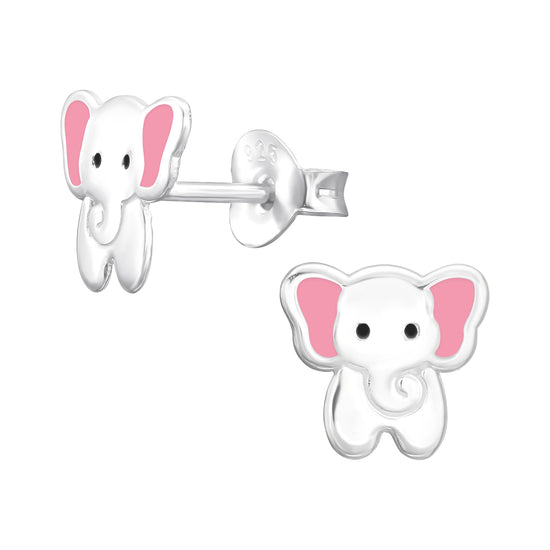 White Elephant Earrings, Animal - Hypoallergenic Sterling Silver