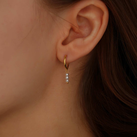 gold pearl earrings for women
