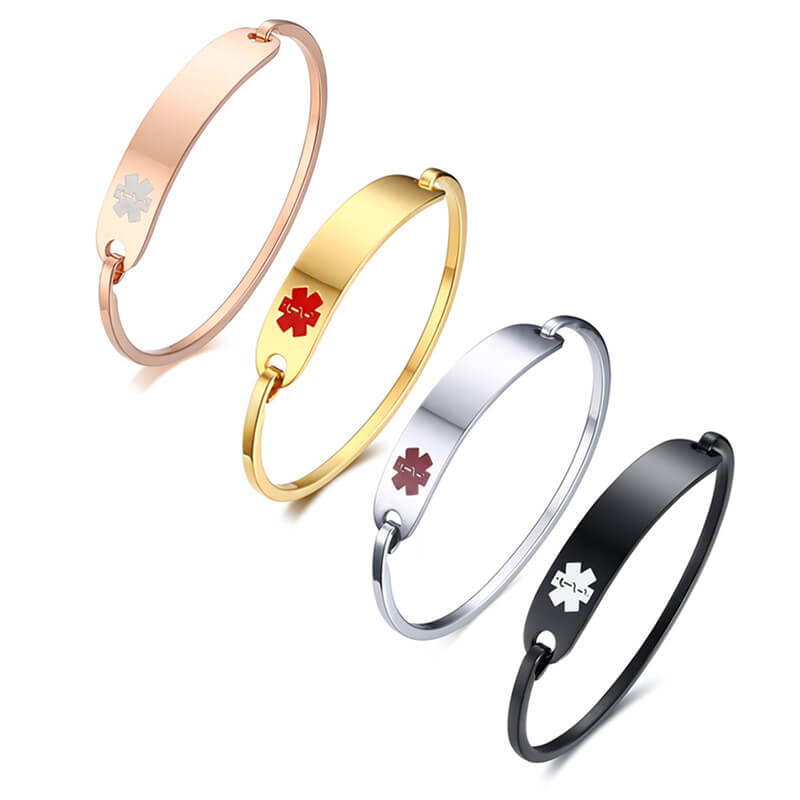 ROSE GOLD Medical ID Bangle - Made from Stainless Steel (Blank)
