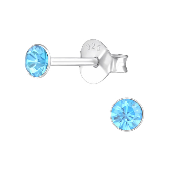 3MM STUDS (10 shades) - 925 Sterling Silver Earrings