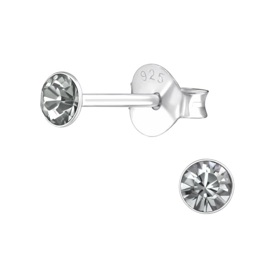3MM STUDS (10 shades) - 925 Sterling Silver Earrings