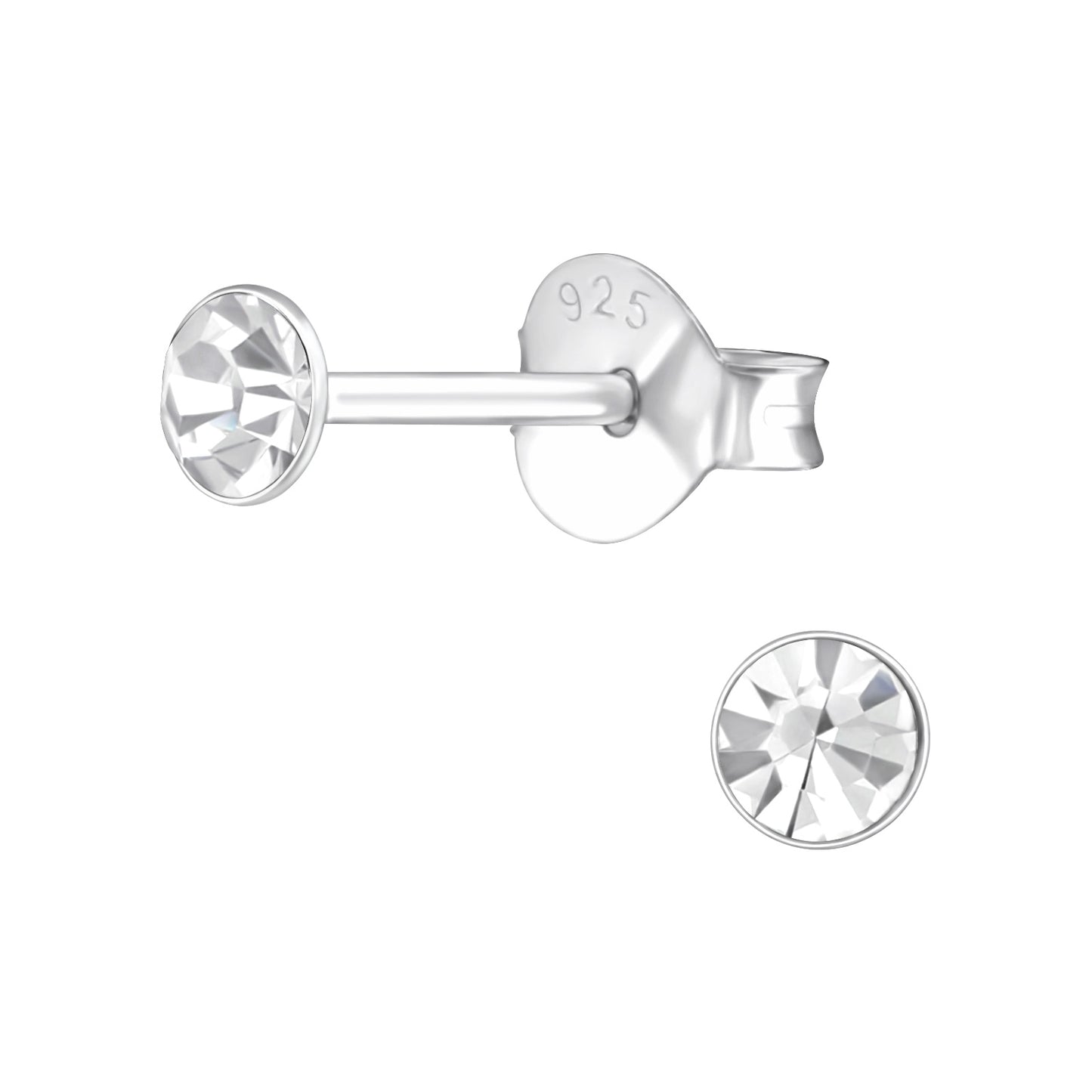 3MM STUDS (10 shades) - 925 Sterling Silver Earrings