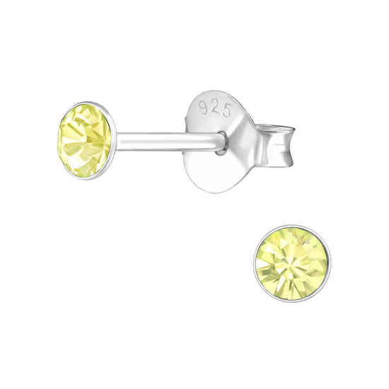 3MM STUDS (10 shades) - 925 Sterling Silver Earrings