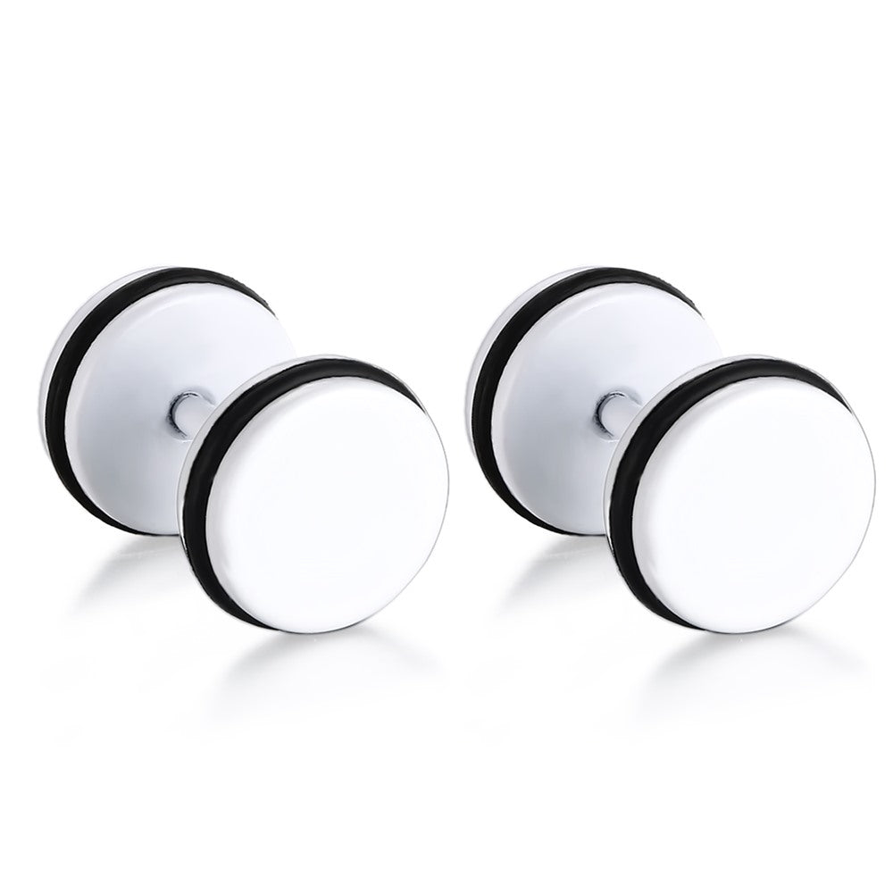 "SCREW BACK PLUG EARRINGS" - Stainless Steel