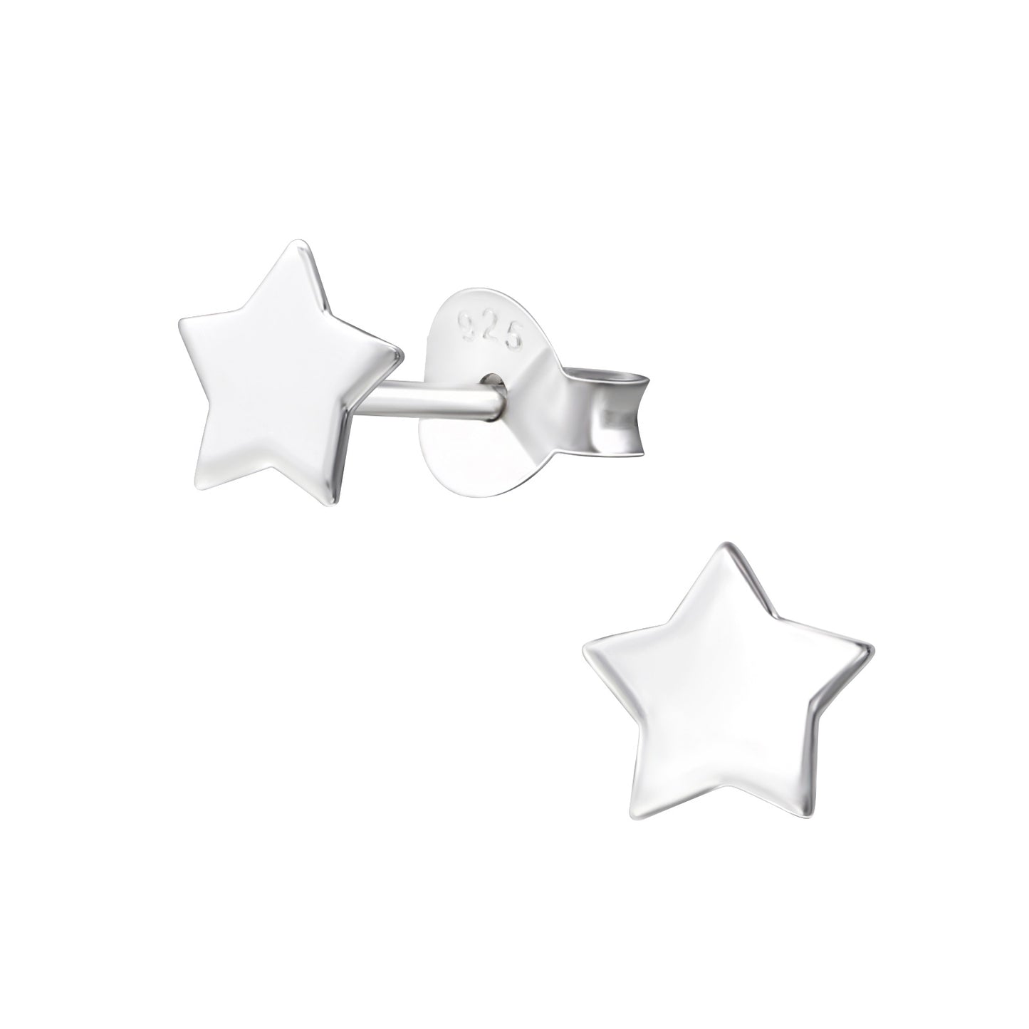 Flat Tiny Star Studs - Silver Plated 925 Sterling Silver (stars)