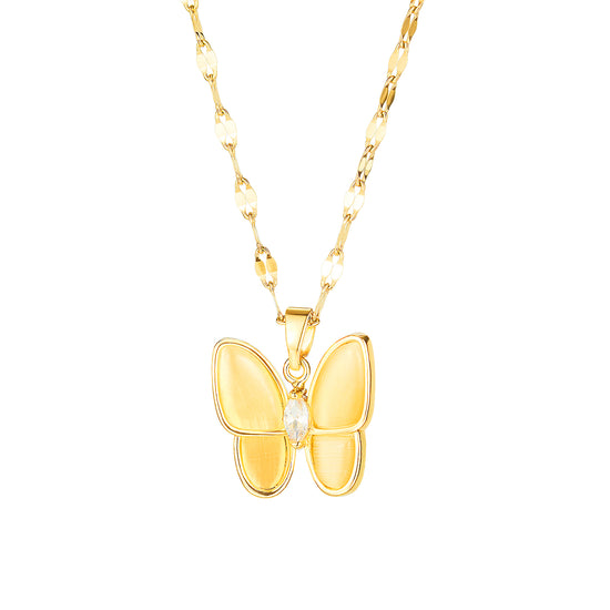 Butterfly Fly Away - Stainless Steel Necklace