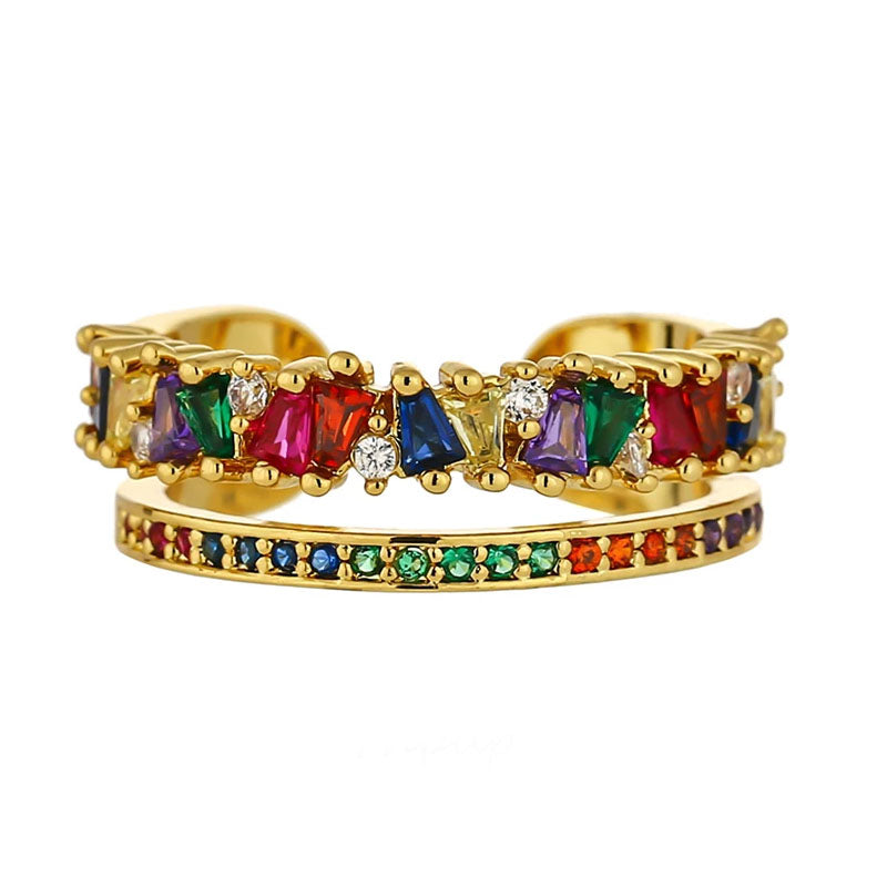 Rainbow sales gold ring