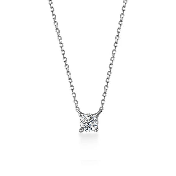 Tiny Crystal Pendant - Women's Girls Sparkling Shiny Crystal Necklace