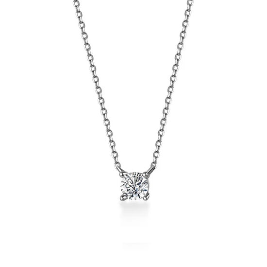 Tiny Crystal Pendant - Women's Girls Sparkling Shiny Crystal Necklace