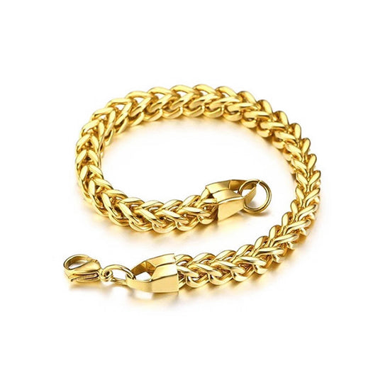 Men's Stainless Steel 22cm Wheat Spiga Bracelet
