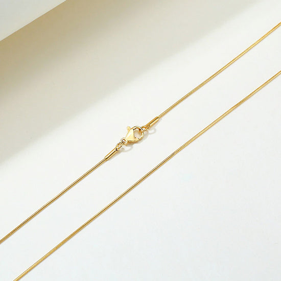 Antique Gold Skinny Round Snake Chain Necklace (1mm thin) - Stainless Steel